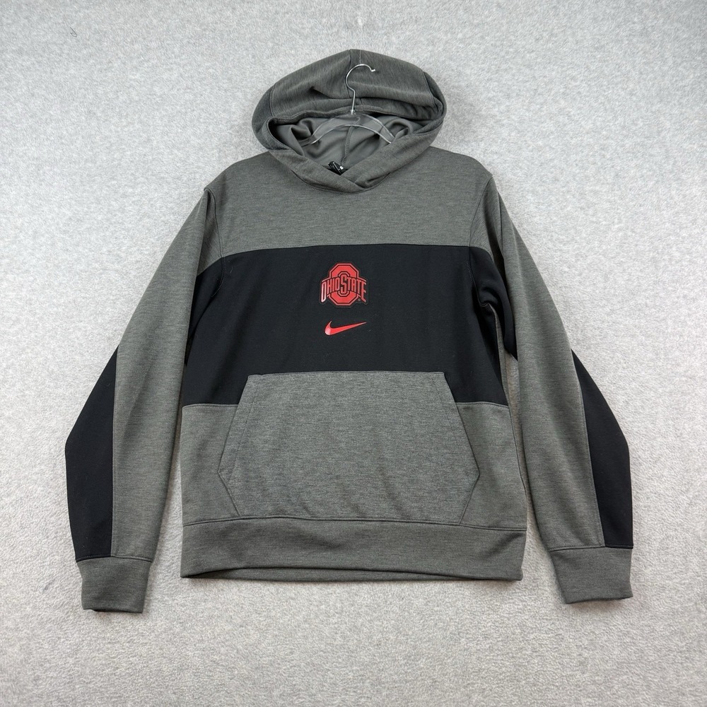 Nike Ohio State OSU Buckeyes Football Therma-FIT Hoodie Black Men's Small